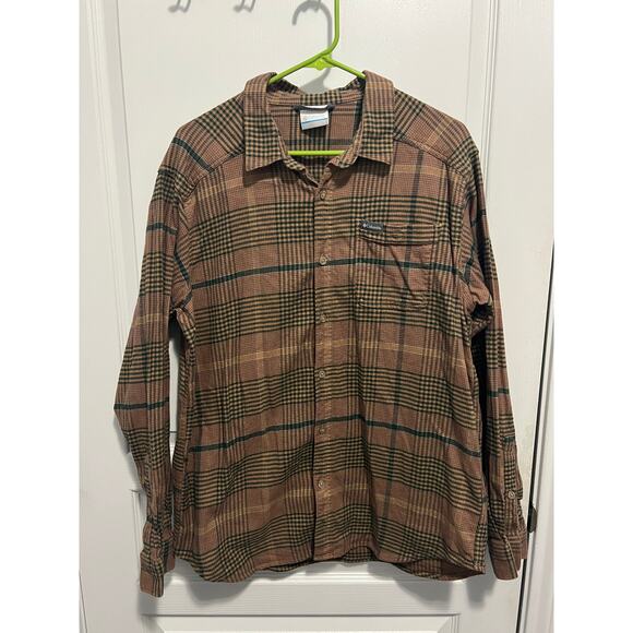Long sleeve brown plaid Columbia shirt size L - Picture 1 of 4